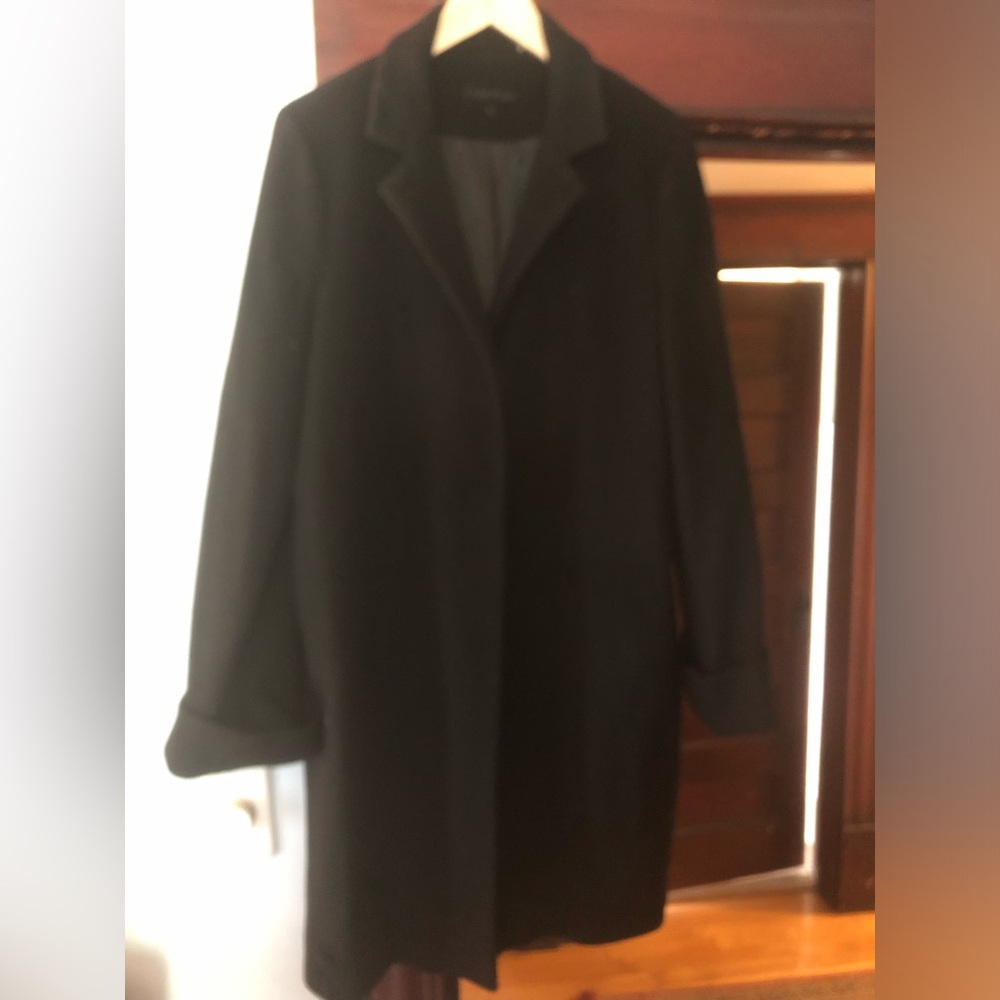 Calvin Klein wool/silk Women's Black Overcoat